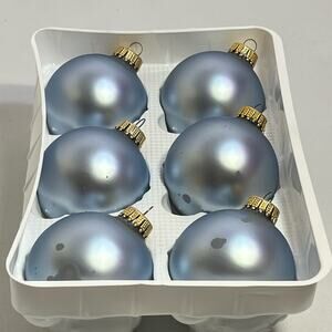 Vintage Christmas By Krebs 2.5 in Colonial Blue Christmas Ball Ornaments USA